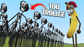 100 TROLLGE VS 1 BANANA Garrys Mod [upl. by Robinson467]