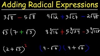 Adding and Subtracting Radical Expressions With Square Roots and Cube Roots [upl. by Majka901]