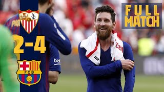 FULL MATCH Sevilla  Barça 2019 Messi scores 50th hattrick in sixgoal thriller [upl. by Yrtnej400]