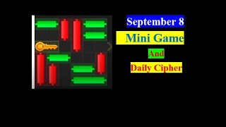 september 8 mini game and daily cipher hamster kombat [upl. by Tosch]