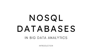 NoSQL database and big data analytics Introduction and scalability [upl. by Ruenhcs620]