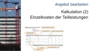 Angebot für ein Bauwerk kalkulieren 2  Kalkulation  Einheitspreis  Baubetrieb [upl. by Emmanuel186]