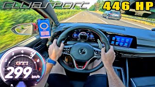 446HP VW Golf MK8 GTi CLUBSPORT  TOP SPEED on AUTOBAHN [upl. by Rodavlas]