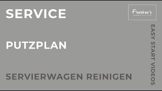 Service Teil 3 von 19 Putzplan  Servierwagen reinigen [upl. by Aitnuahs897]