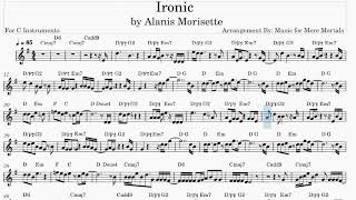 Ironic  by Alanis Morrissette  Play Along for C Instruments [upl. by Tuchman]