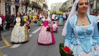 OFRENDA fallas dia 17 Marzo 2018  Falla Avenida de la Plata video 1 [upl. by Anait]