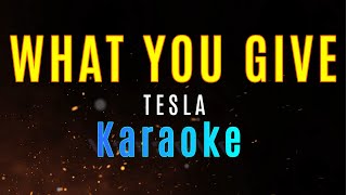 WHAT YOU GIVE  Tesla KARAOKE [upl. by Launame]