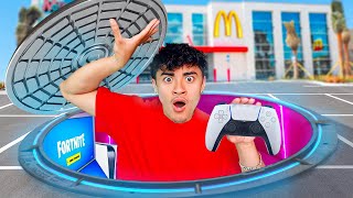 Hidden Gaming Room INSIDE THE WORLD’S BIGGEST MCDONALDS PS5 GIVEAWAY [upl. by Aisenat]