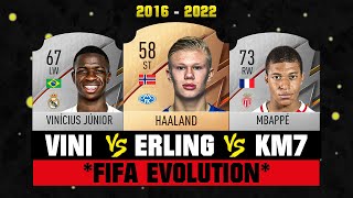 Haaland VS Mbappe VS Vinicius JR FIFA EVOLUTION 😢💔 FIFA 16  FIFA 22 [upl. by Schwab157]