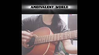 神原駿河｢ambivalent world｣アコギでサビだけ弾き語り 弾き語り アニソン 弾いてみた 沢城みゆき 化物語 [upl. by Dloreh106]