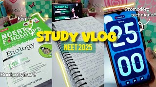 Study vlog neet 205 🎀🌷 book review ✨neet neet2025 promodoro technique bookreview pyq fyp [upl. by Adlesirk]