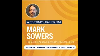 Mark Sowers  video testimonial 1 [upl. by Nedearb]