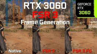 RTX 3060 FSR 3 Frame Generation On vs Off in Forspoken  GraphicsPerformance Comparison [upl. by Anelam]