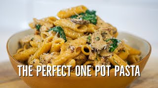 One Pot Creamy Garlic Mushroom Chicken Pasta [upl. by Nawuj]