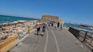 HeraklionCrete 4K Walking Tour  Heraklion Greece Part 3 [upl. by Atokad]