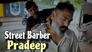 Asmr Semi Intense head massage by Indian Street barber Pradeep  Rain Asmr sound [upl. by Ketchan679]