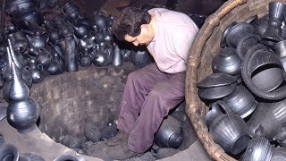 CERÁMICA NEGRA artesana Preparación del barro y elaboración de piezas en horno de leña  Documental [upl. by Ycnaf]