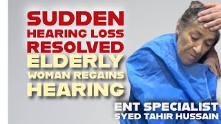 Sudden Hearing Loss Resolved Impacted Ear Wax Removed Elderly Woman Regains Hearing [upl. by Hannahc]