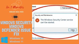 How to Fix Windows Security Service and Defender not Working in 2 Minutes [upl. by Egas850]