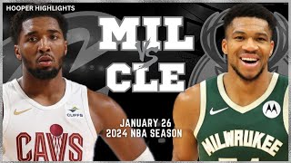 Milwaukee Bucks vs Cleveland Cavaliers Full Game Highlights  Jan 26  2024 NBA Season [upl. by Noizneb]