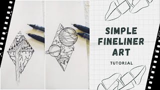 How To Simple Fineliner Art  Easy Tutorial [upl. by Julissa]