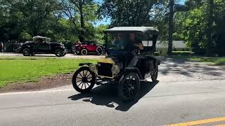 Horseless carriage club visits Champs clock shop in Douglasville Georgia ￼ [upl. by Elle554]