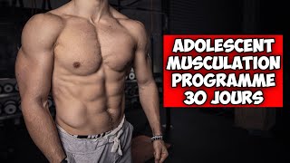 Adolescent programme musculation complet 30 jours  10min à la maison sans matériel [upl. by Ahsiat566]