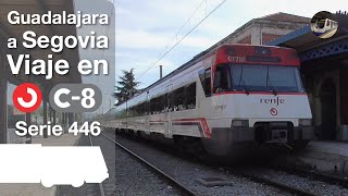 Desde Guadalajara hasta Segovia en serie 446  Cercanías Madrid C8 [upl. by Mora]