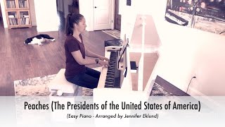 Peaches The Presidents of the United States of America  Easy Piano Sheet Music [upl. by Ritz402]