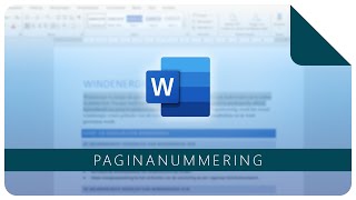 Paginanummering  Microsoft Word [upl. by Notyrb462]