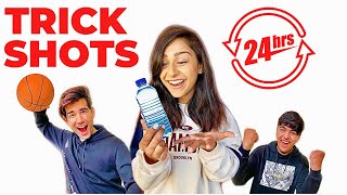 REAL LIFE TRICK SHOTS for 24 Hours  Rimorav Vlogs [upl. by Hillari]