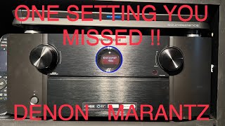 MARANTZ amp DENON RECEIVER SETTING YOU MISSED [upl. by Molahs]