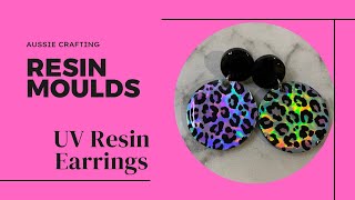 Resin Craft making UV earrings using nail foils cute quick Craft [upl. by Marfe]