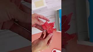 Painted leaf place card using the Xyron 5quot CreateASticker [upl. by Nirad]