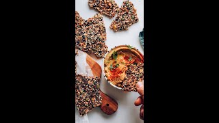 Easy Seed Crackers with Everything Bagel Seasoning  Minimalist Baker Recipes [upl. by Risteau]