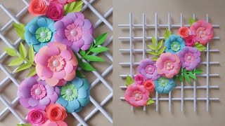 Colorful Paper Wall Decoration Idea  Paper Flower Wallmate [upl. by Oniger762]