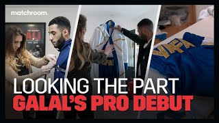 Galal Yafai gets pro debut shorts amp robe made by Fight Label [upl. by Ahsinan]