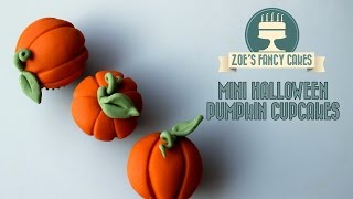 Mini Halloween pumpkin cupcakes How To Cake Tutorial [upl. by Ahseenal]