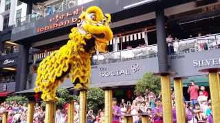 CNY 2014  Acrobatic Lion Dance By Kwong Ngai  Publika 4K video [upl. by Lerad]