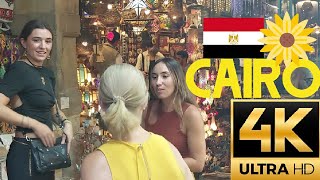 🇪🇬 CAIRO EGYPT WALKING TOUR KHAN ELKHALILI BAZAAR CAIRO CITY WALK 4K60FPS walkingtour travel [upl. by Line]