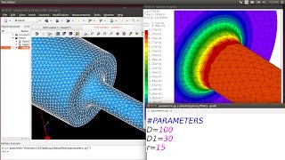 Parametric FEA model SalomeampPythonampCalculiX [upl. by Sadoc]