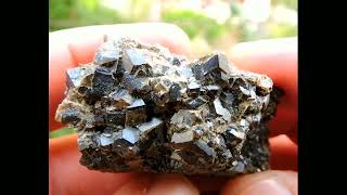 Andradite garnet crystals mineral specimen from Kimmeria in Xanthi MacedoniaThrace Greece [upl. by Damarra309]