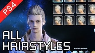 Final Fantasy XIV A Realm Reborn PS4  All Male Hairstyles in Character Creation HD 1080p [upl. by Forward]