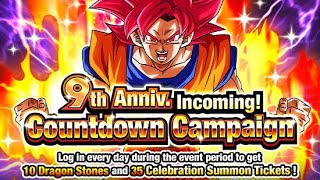 THE GLOBAL 9TH ANNIVERSARY COUNTDOWN HAS OFFICIALLY STARTED DBZ Dokkan Battle [upl. by Nevin908]