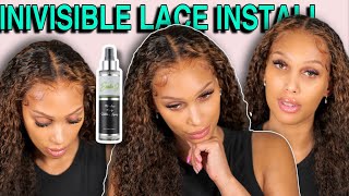 WOW 😍 Start To Finish INVISIBLE FULL LACE Wig Install Ericka J GLUELESS GRIP HOLDING SPRAY Install [upl. by Sidwohl]