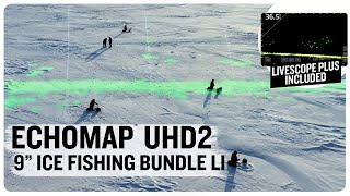 The latest in LiveScope ICE FISHING technology 9quot ECHOMAP™ UHD2 Ice Fishing Bundle LI [upl. by Ardnic]