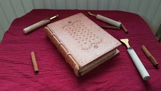 Bookbinding Making 2 Leather journal Books [upl. by Markland198]