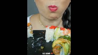 ASMR  sushi mukbang ne lets eat shortsyoutubeshortsasmrseafood [upl. by Burhans]