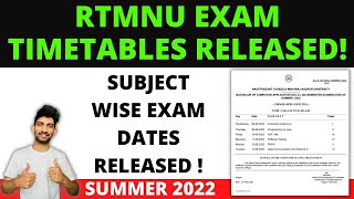 RTMNU Official Summer Exam Timetables Released  Nagpur University Exam Timetables 2022 [upl. by Sherr]