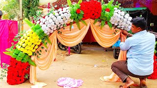 Round Arch Flower Decoration at Home  Best Wedding Gate Decoration  Gate Decoration With Flowers [upl. by Mieka650]